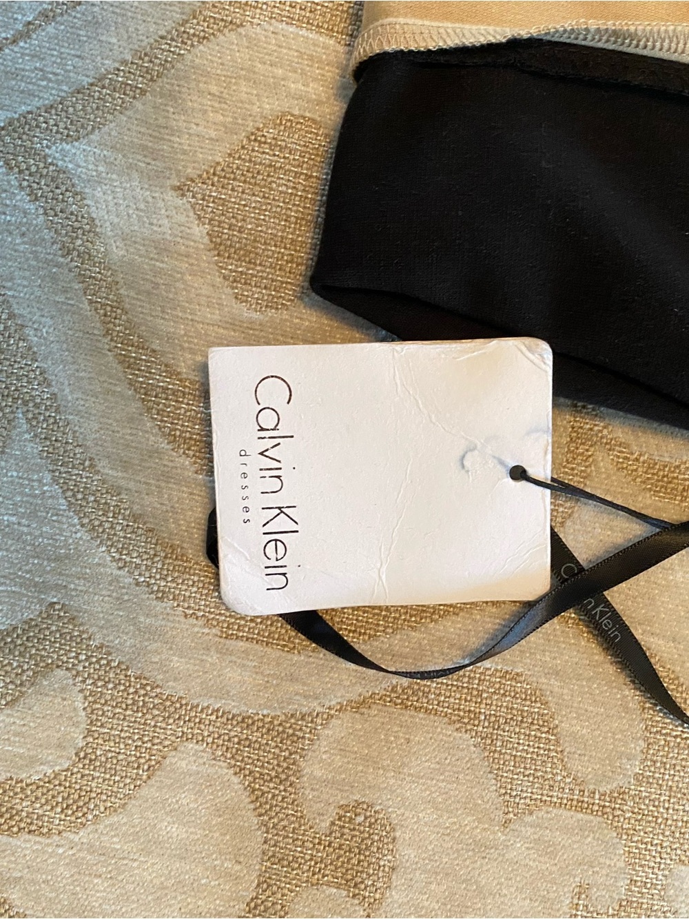 Calvin Klein Size 8 Colorblock Sheath Dress Black Camel Mock Neck NWT - Picture 13 of 13